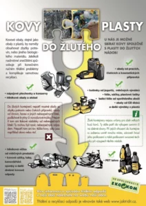 informativní leták - Kovy a plasty do žlutého kontejneru 